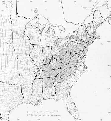chestnut oak range map