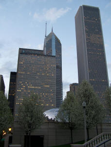 Looking north to Prudential Building and "The Bean"