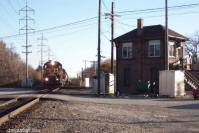 Soo Line F7 northbound at Deval, 2002